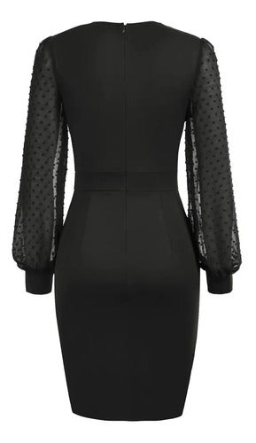 Vestido Ajustado Bodycon Fiesta Cóctel Mangas Va 462
