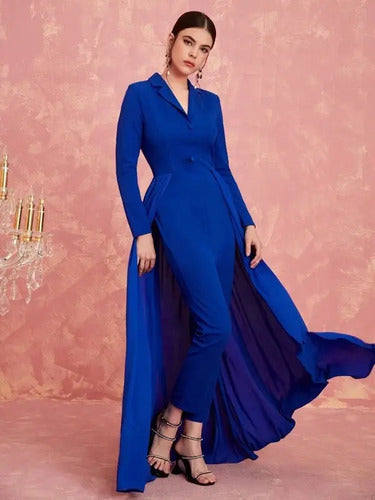 Entero Jumpsuit Mono Cuello Con Solapa Faldón El 201