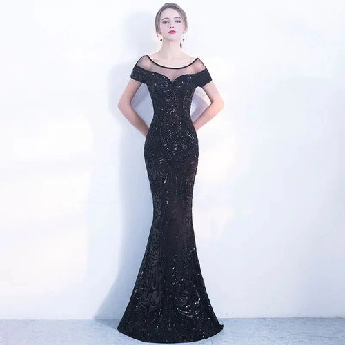 Vestido Fiesta Graduación Matrimonio Lentejuela Ep 413