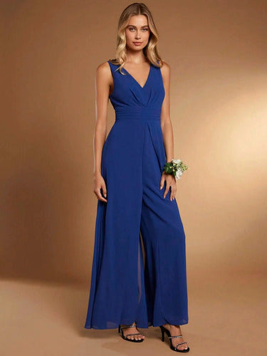 Entero Jumpsuit Mono Escote V Pierna Ancha El 152