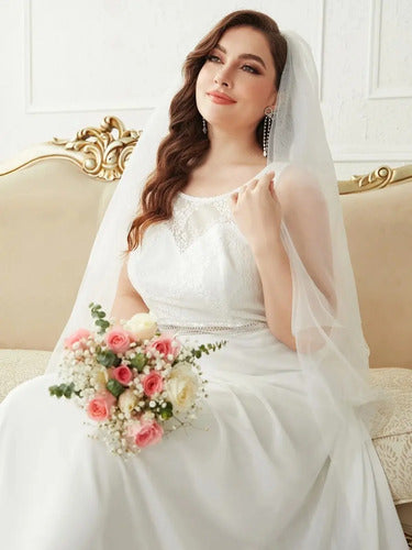 Vestido Novia Largo Blanco Corset Talla Grande Ns 11