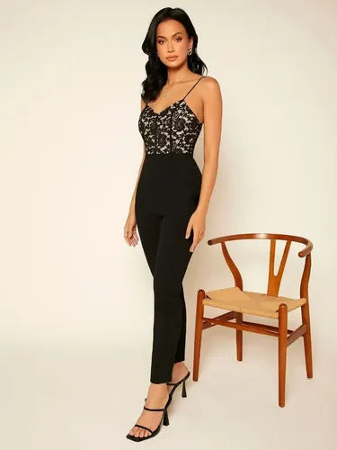 Entero Jumpsuit Mono Negro Pitillo Fiesta  El 89