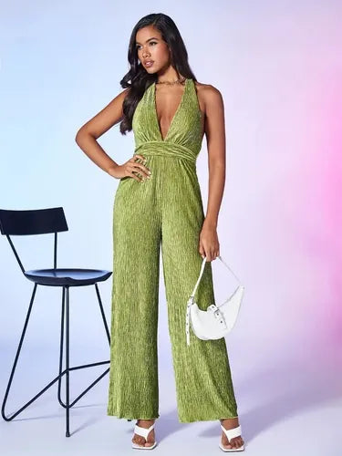 Entero Jumpsuit Mono Halter Escote Espalda Fiesta  El 149