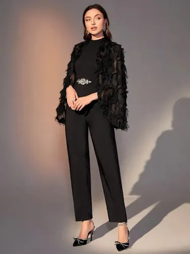 Entero Jumpsuit Mono Fiesta Pedrería Capa El 178