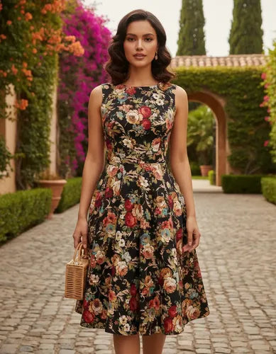 Vestido Vintage Pin Up, Swing Y Años 50, Rockabilly Va 181 Negro S