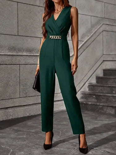 Entero Jumpsuit Mono Negro Fiesta Cadena El 123