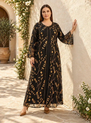 Vestido largo túnica multicolor boho talla grande