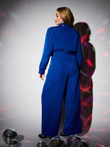 Conjunto 2 Piezas Pantalón Blazer Entero Talla Grande Vg 209 Azul Xl