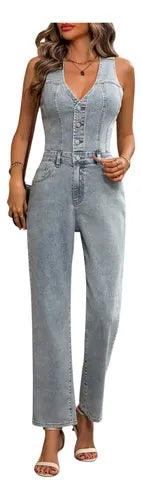 Entero Jumpsuit Mono Mezclilla Jeans Denim El 224