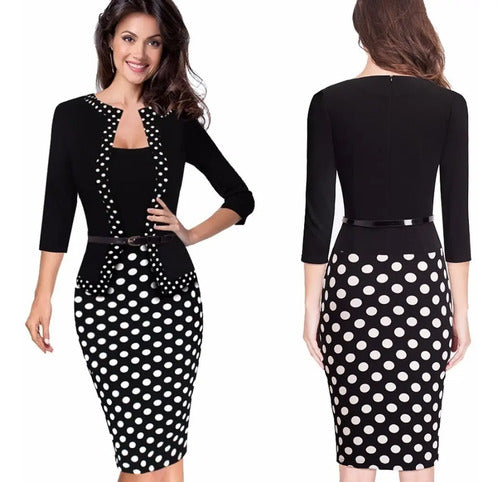 Vestido Formal Oficina Coctel Negro Va 231