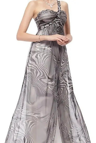 Vestido Largo Fiesta Graduación Matrimonio Ep 36 Gris 8