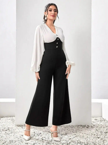 Entero Jumpsuit Mono Fiesta Pierna Ancha El 103 Negro S