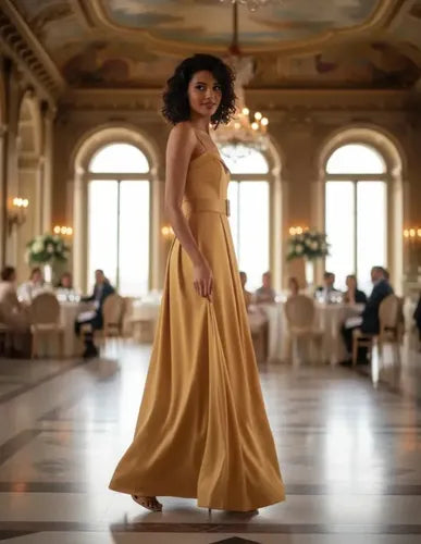 Vestido De Fiesta Largo Graduación Con Cinturón Td 30