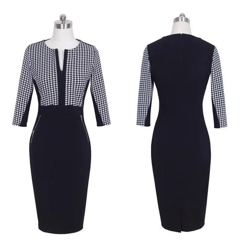 Vestido Negro Oficina Cóctel Formal Va 152a