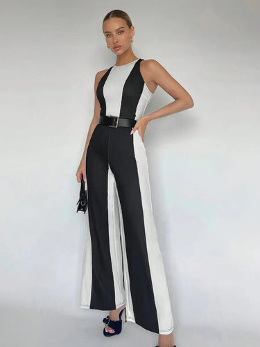 Entero Jumpsuit Mono Enterito Bicolor Sin Cinturón El 210