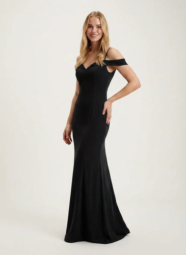 Vestido largo corte sirena para graduación