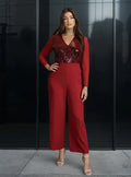 Entero Jumpsuit Mono Fiesta Lentejuelas Talla Grande Vg 122