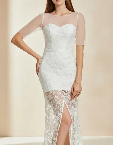 Vestido De Novia Mangas Encaje Transparencia Nd 03 Blanco 8