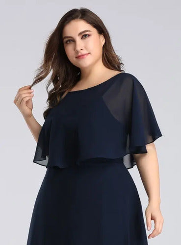 Vestido Fiesta Matrimonio Talla Grande Ep 128 Azul Oscuro 18