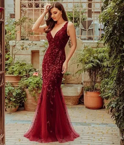 Vestido Fiesta Lentejuela Sirena Tul Ep 143c
