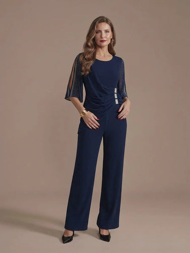 Jumpsuit con lentejuelas de fiesta · Azul · EL 196