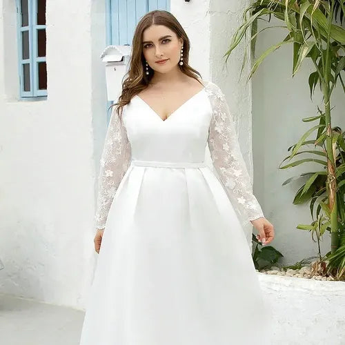 Vestido Novia Largo Blanco Talla Grande Ne 19