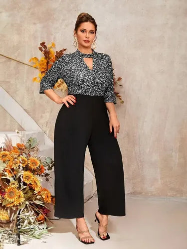 Entero Jumpsuit Mono Estampado Fiesta Vg 120 Negro L