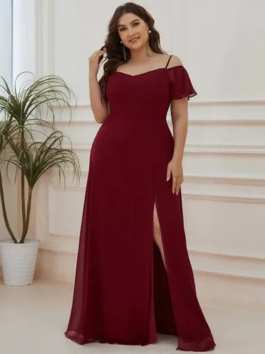Vestido Fiesta Largo Talla Grande Hombros Descubierto Ep 198