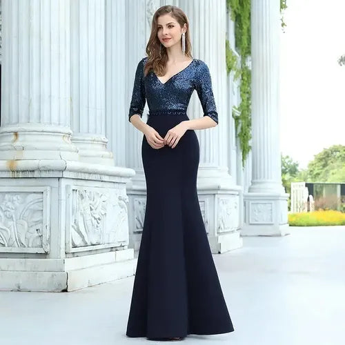 Vestido Fiesta Matrimonio Largo Ep 165 Azul Oscuro 8