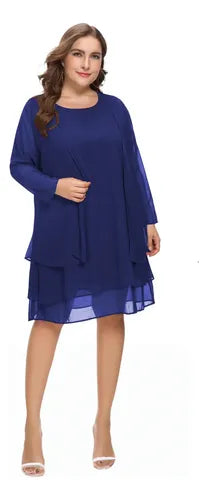 Vestido Fiesta Talla Grande 2 Piezas Vg 45