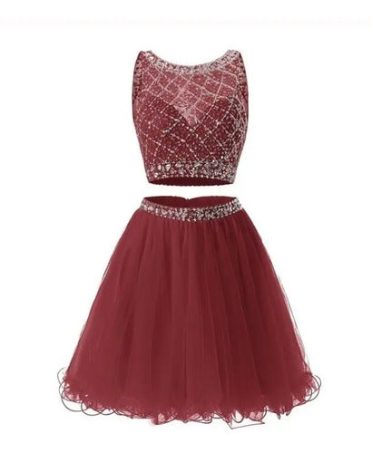 Vestidos Fiesta Crop Top Falda Graduación  Ep 301