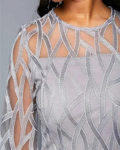 Vestido Fiesta Talla Grande Manga Vg 80
