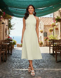 Elegante Vestido Cuello Halter Va 489 Beige S