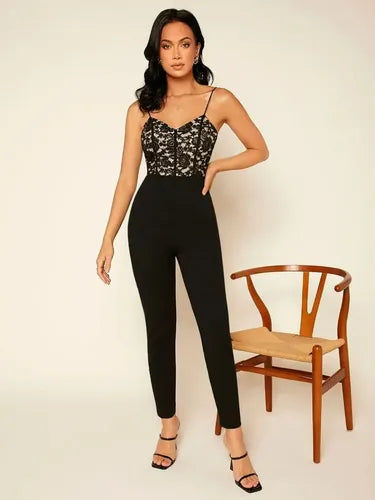Entero Jumpsuit Mono Negro Pitillo Fiesta  El 89
