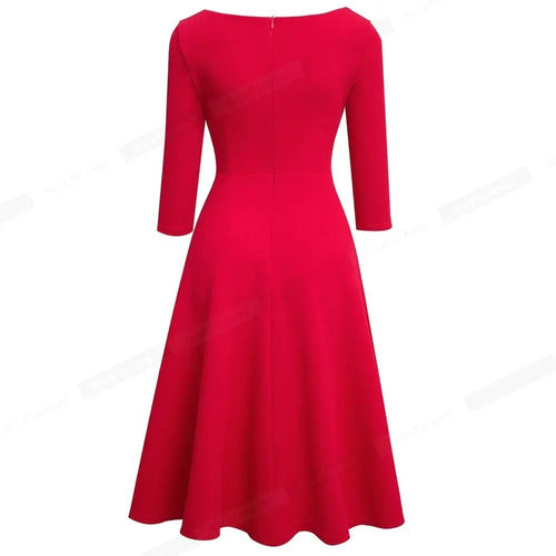 Vestido Retro Oficina Cóctel Formal Acampanado Swing Va 550