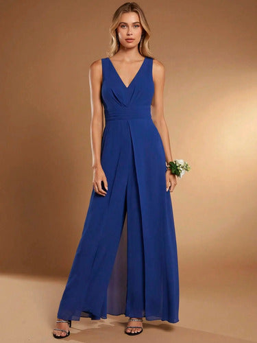 Entero Jumpsuit Mono Escote V Pierna Ancha El 152