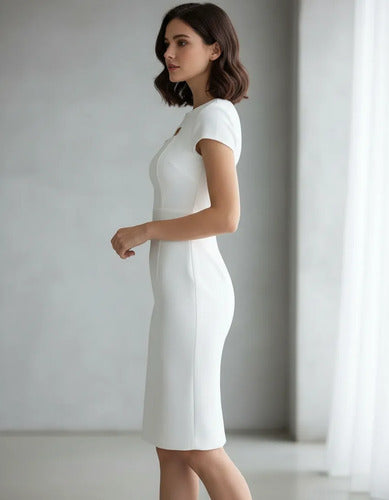 Vestido Blanco Bodycon Fiesta Manguita Va 251 Blanco L