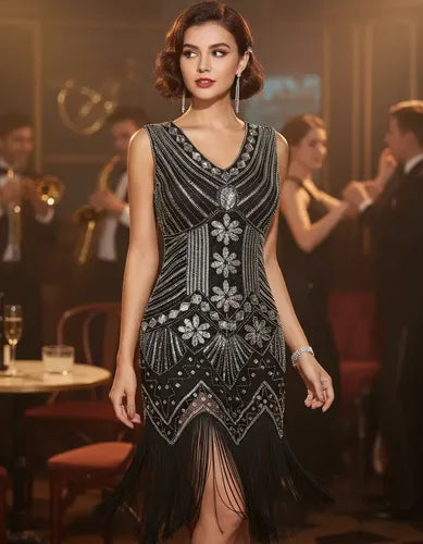 Vestido De Baile Retro Gatsby, Años 20 Charleston  Va 633