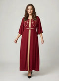 Vestido largo túnica burdeo talla grande