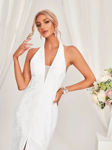 Vestido De Novia Encaje Escote Halter Delpilar Ns 06