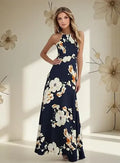 Vestido Azul Maxi Largo Bohemio Playero Vd 83