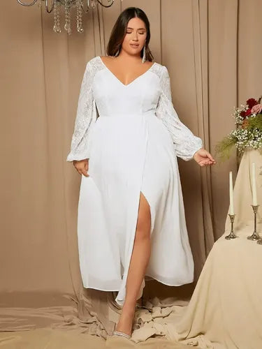 Vestido Novia Largo Blanco Talla Grande Ns 15