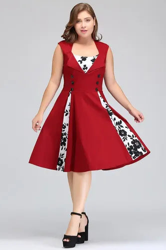 Vestido Vintage Pin Up, Burdeo Negro Años 50 Va 270