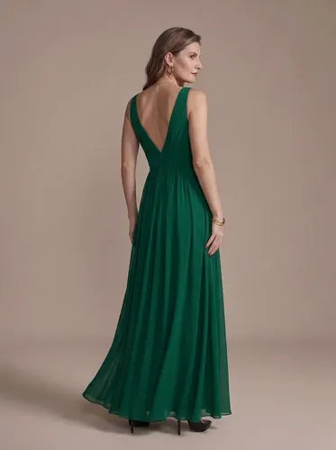 Vestido de gasa largo al tobillo