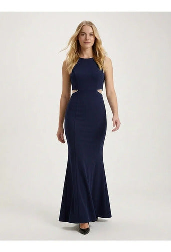Vestido largo corte sirena escote bote