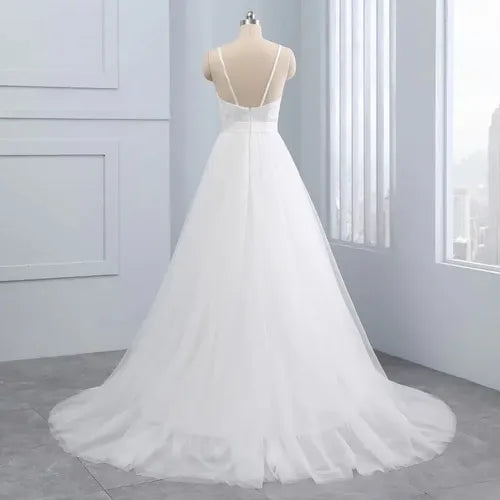 Vestido De Novia Playa Encaje Y Tul Ns 03