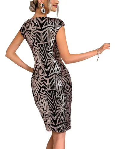 Vestido Corto Fiesta Lentejuelas Ajustado Vl 64