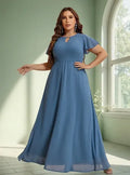 Vestido Fiesta Largo Matrimonio Talla Grande Ep 431
