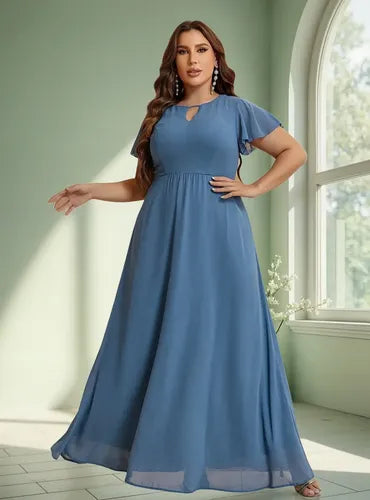 Vestido Fiesta Largo Matrimonio Talla Grande Ep 431