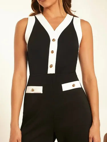 Entero Jumpsuit Mono Pierna Ancha El 140 Negro L